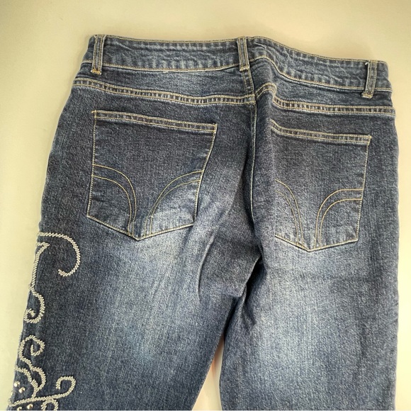 Havenbleu boot cut jeans with silver tone studded leg design - Picture 10 of 17